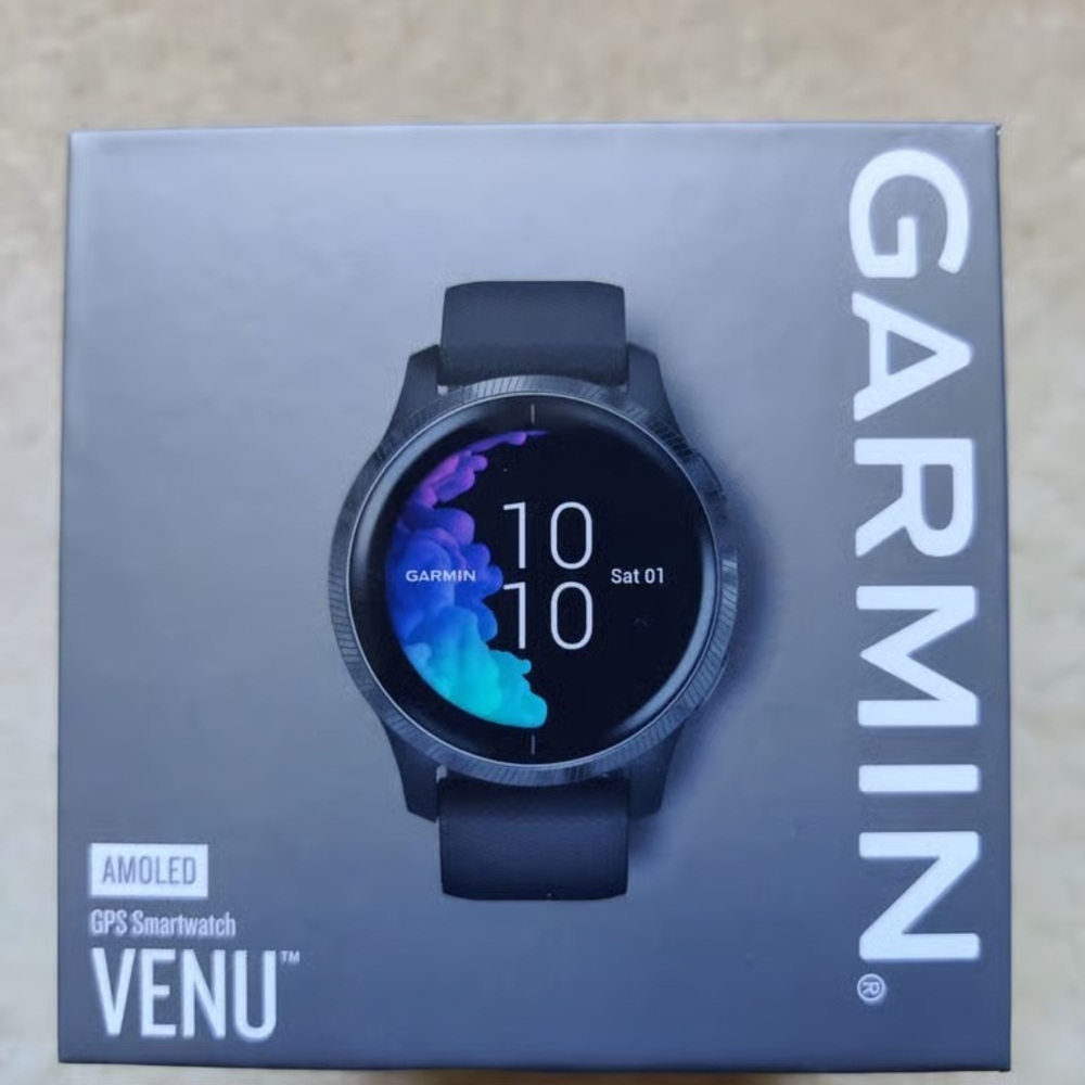 Garmin Venu Smartwatch - Black and Blue Display